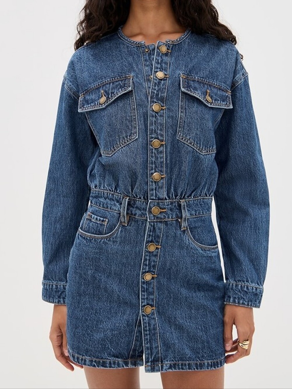 Blank‎ NYC Light Blue Denim Button-Front Romper